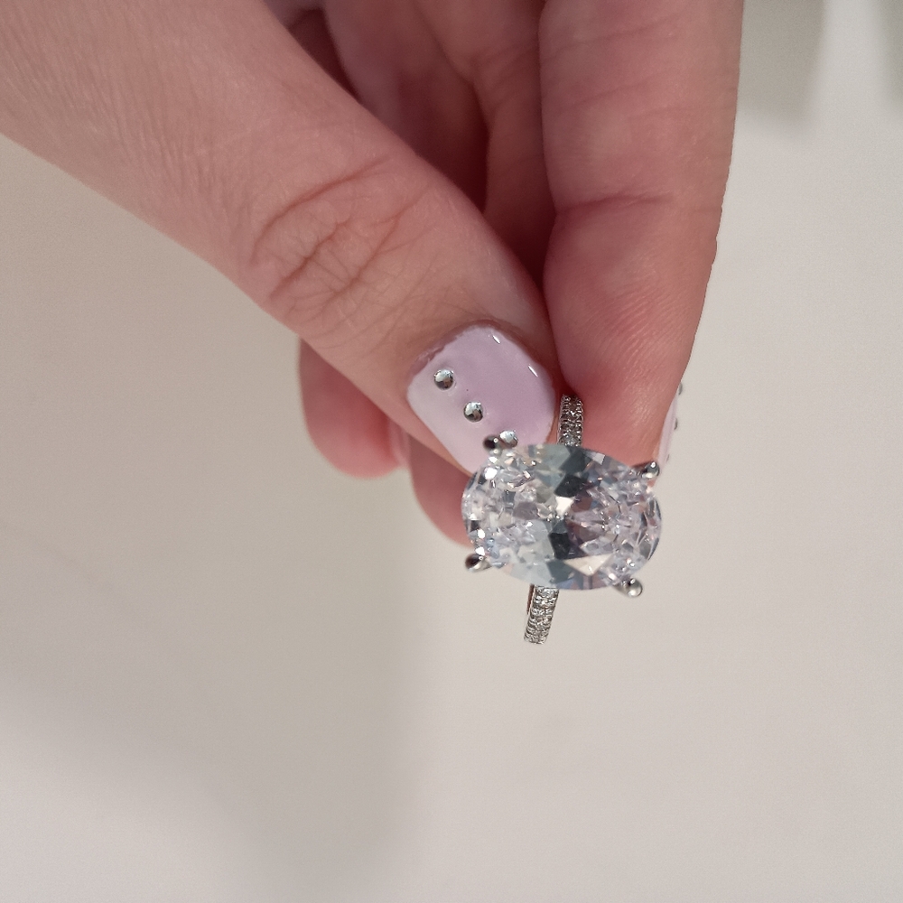 New 2 Carat Moissanite Engagement Ring/ For Every day Ring/ Best Gift - Picture 7 of 13
